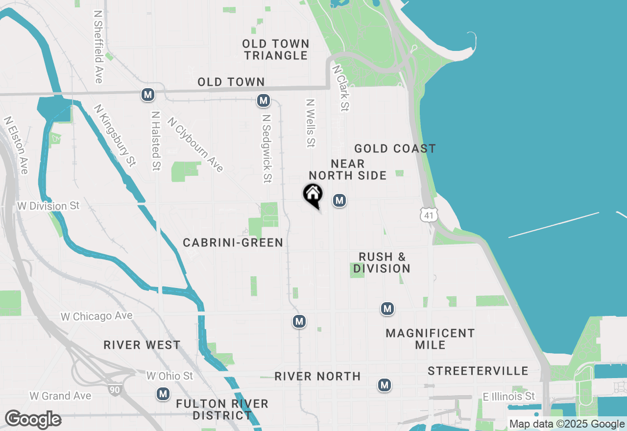 Map of 1407.5 N Wells Street #1-2E, Chicago, IL 60610