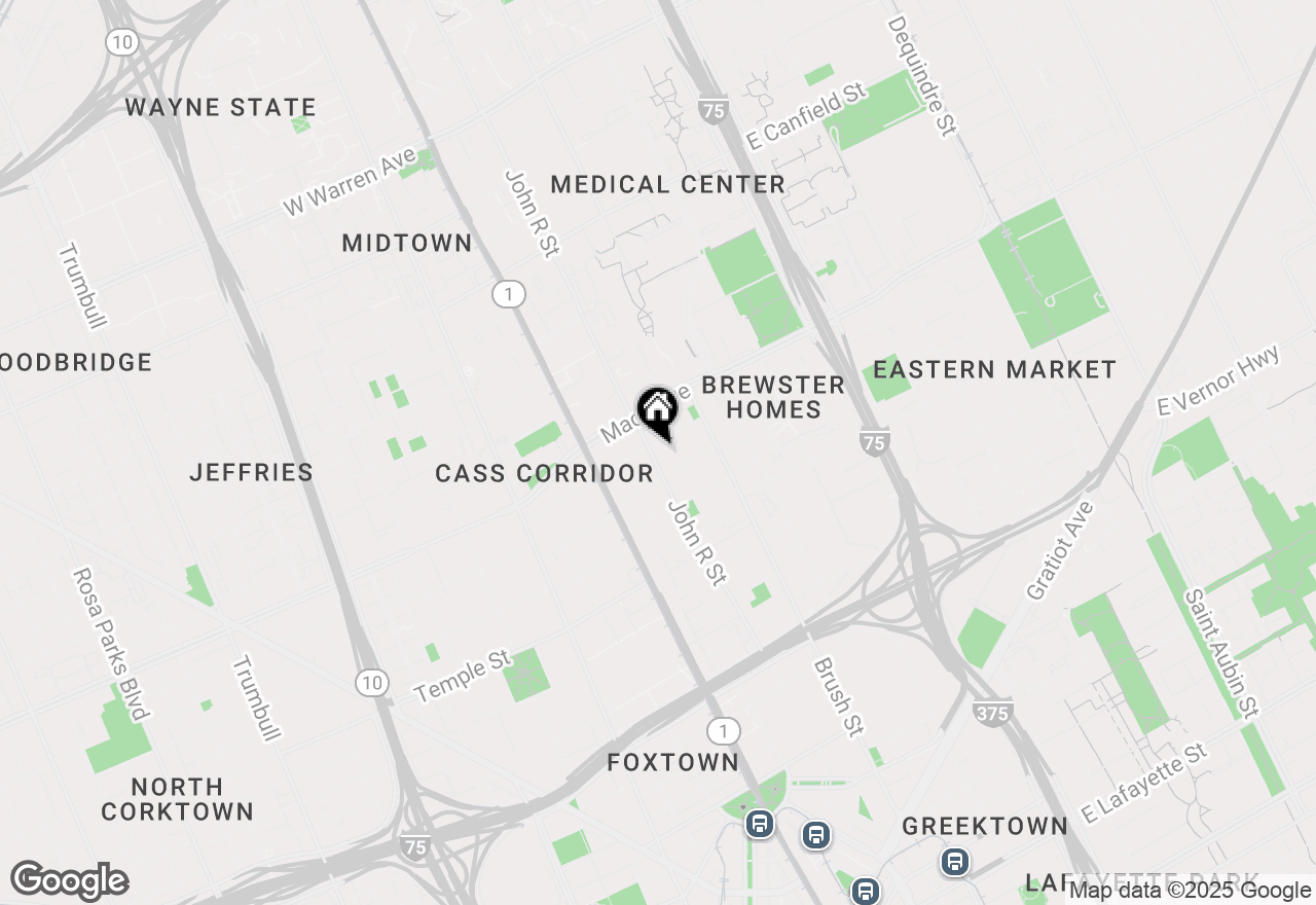 Map of 206 Eliot Street, Detroit, MI 48201