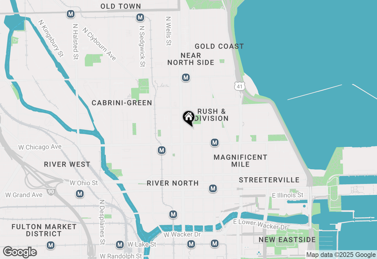 Map of 100 W Chestnut Street #2702, Chicago, IL 60610