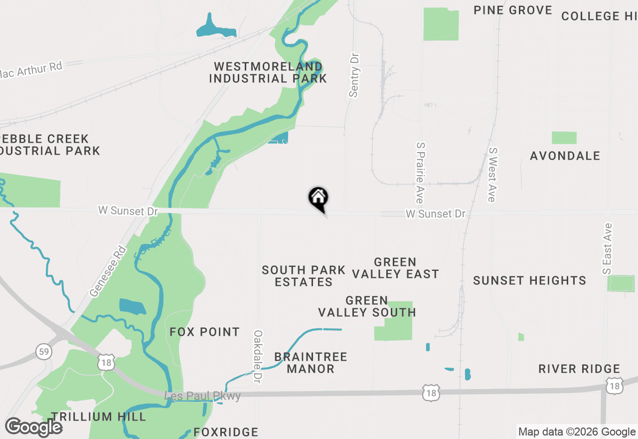Map of 1045 W Sunset Dr #1047, Waukesha, WI 53189