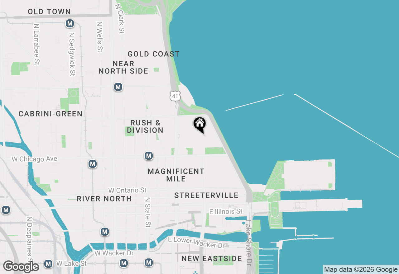 Map of 222 E Chestnut Street #6B, Chicago, IL 60611