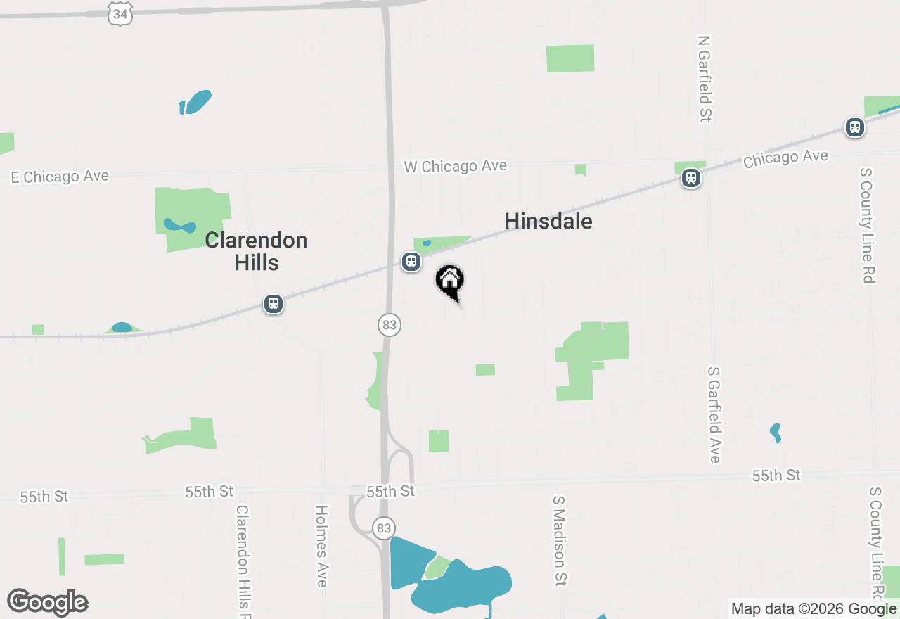 Map of 430 S Bruner Street, Hinsdale, IL 60521
