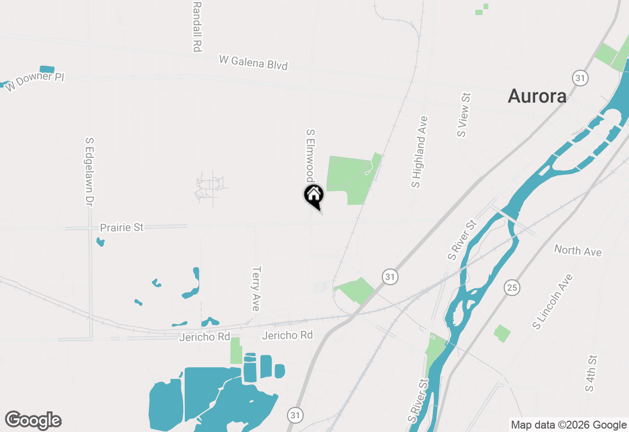 Map of 444 S Elmwood Drive, Aurora, IL 60506