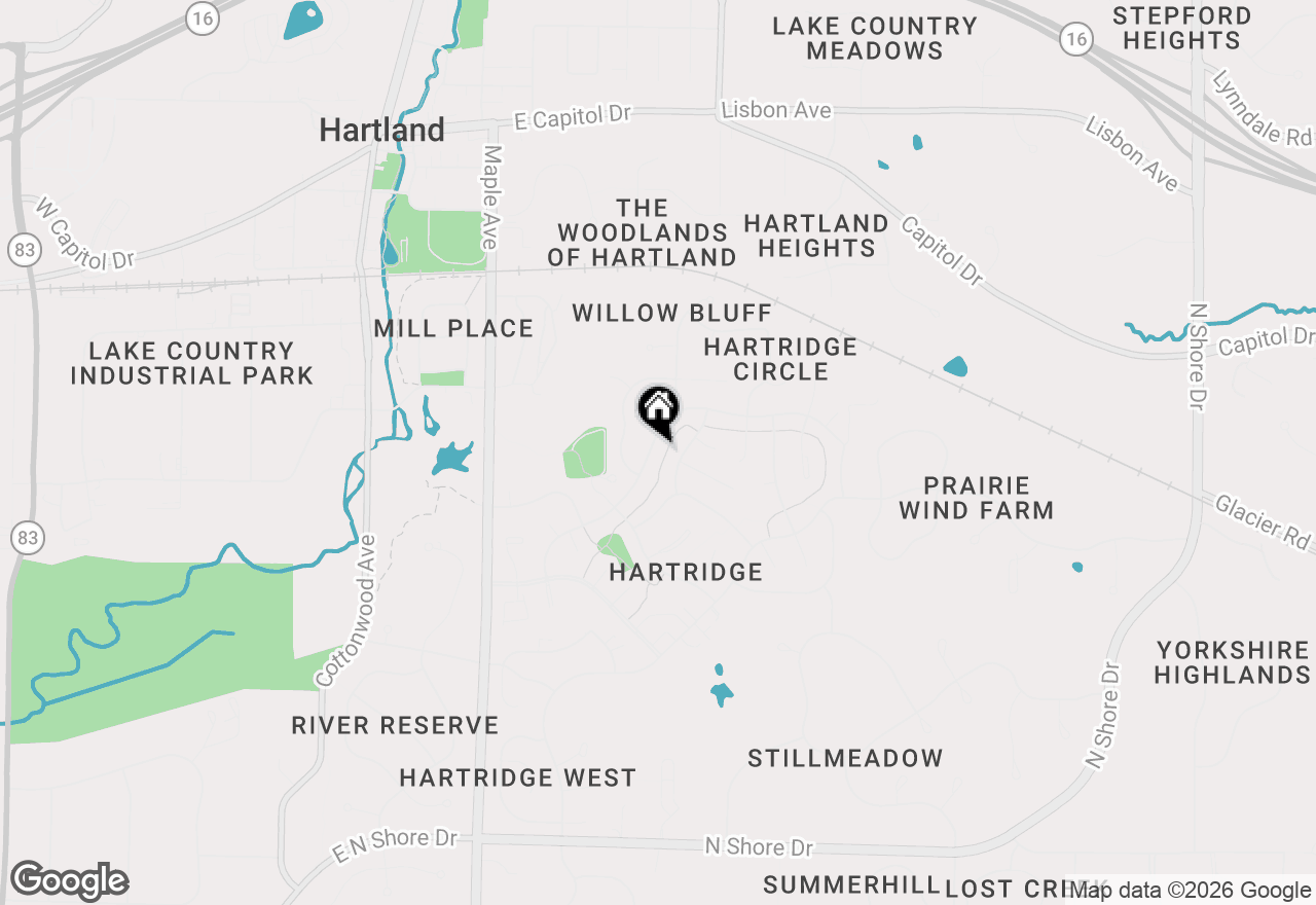 Map of 713 Oxford Dr, Hartland, WI 53029