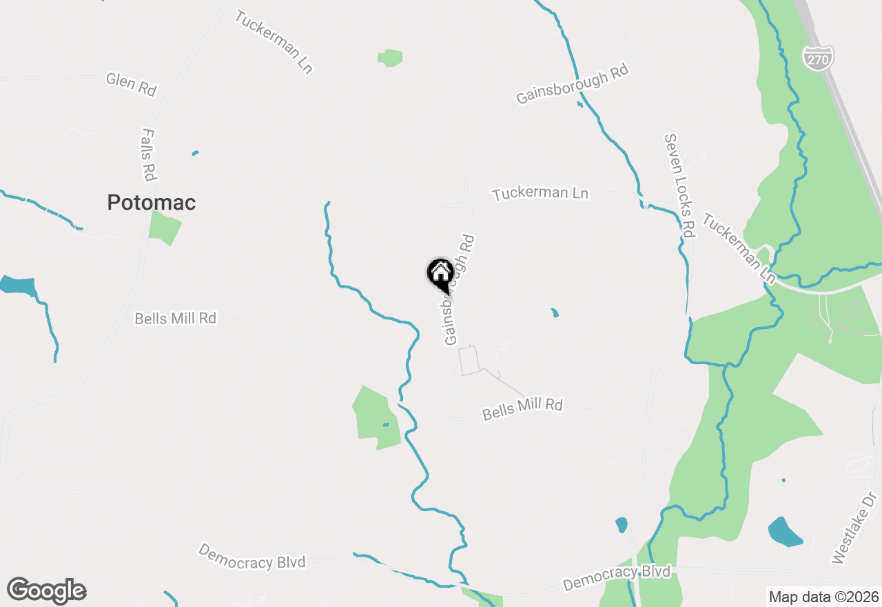Map of 10900 Gainsborough Road, Potomac, MD 20854