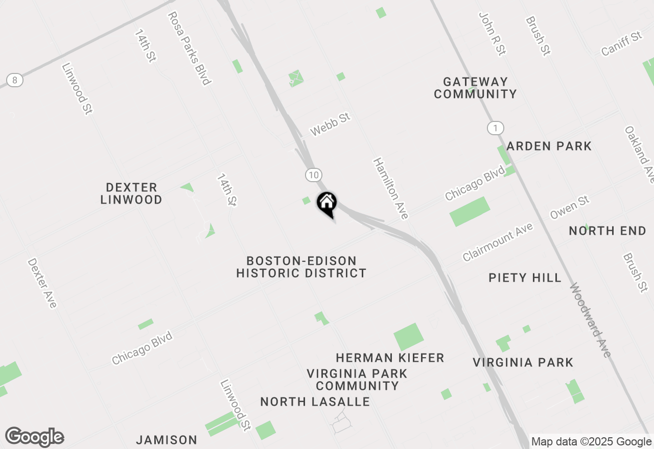 Map of 1550 W Boston Boulevard, Detroit, MI 48206