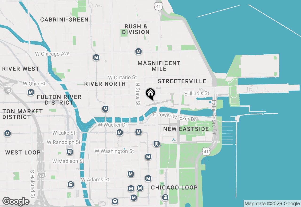 Map of 405 N Wabash Avenue #1615, Chicago, IL 60611
