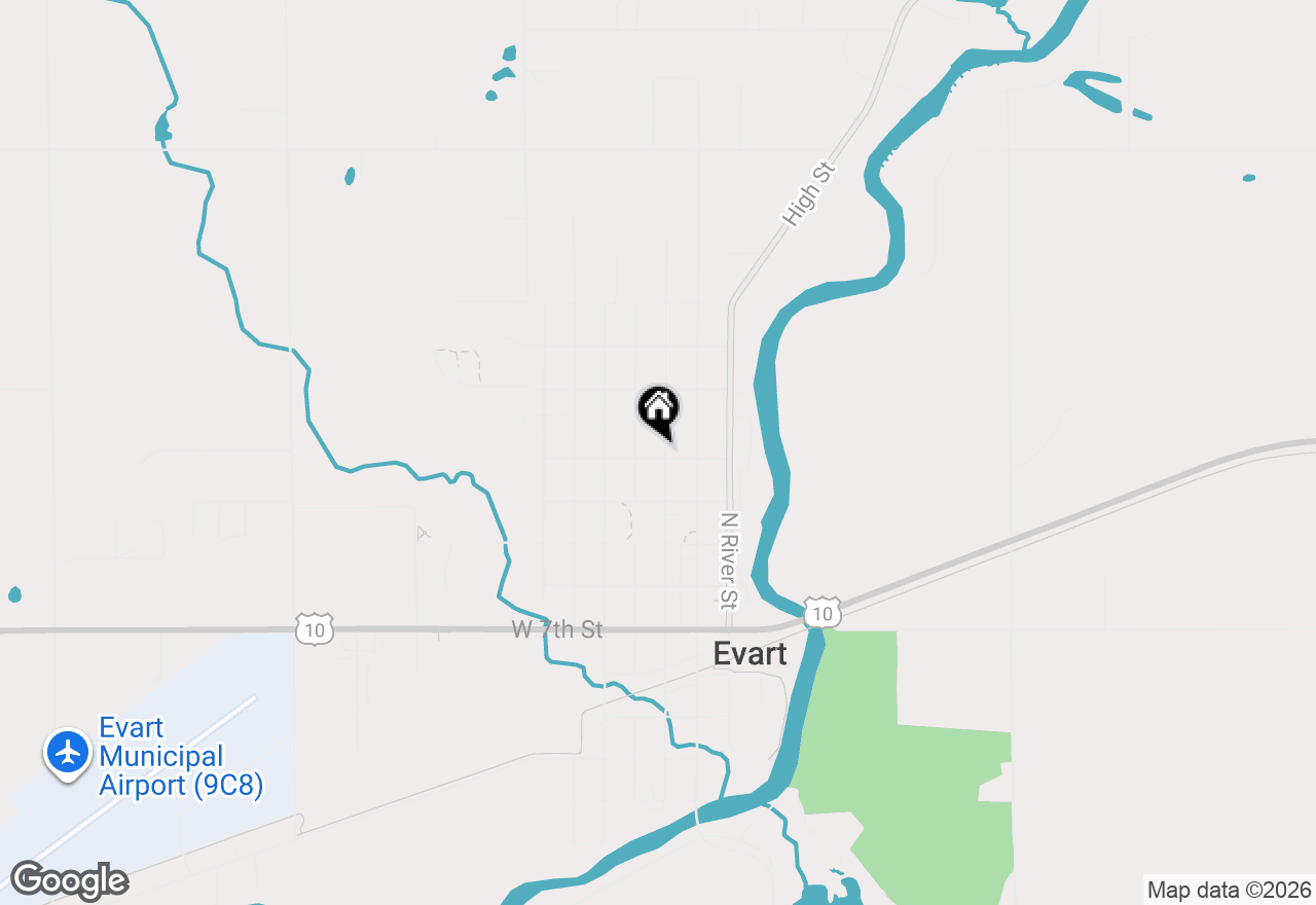 Map of 505 N Pine Street, Evart, MI 49631