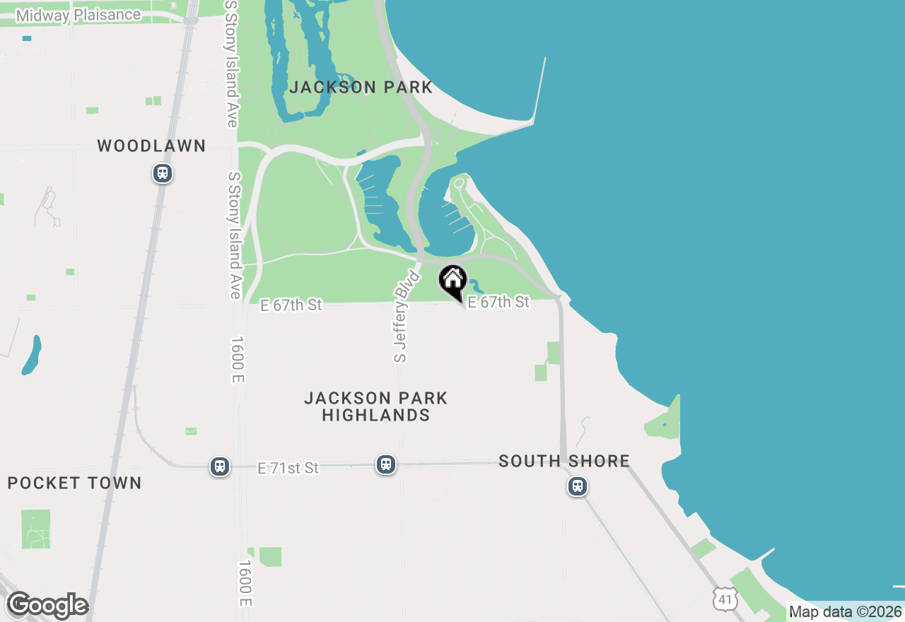 Map of 2125 E 67th Street #2E, Chicago, IL 60649