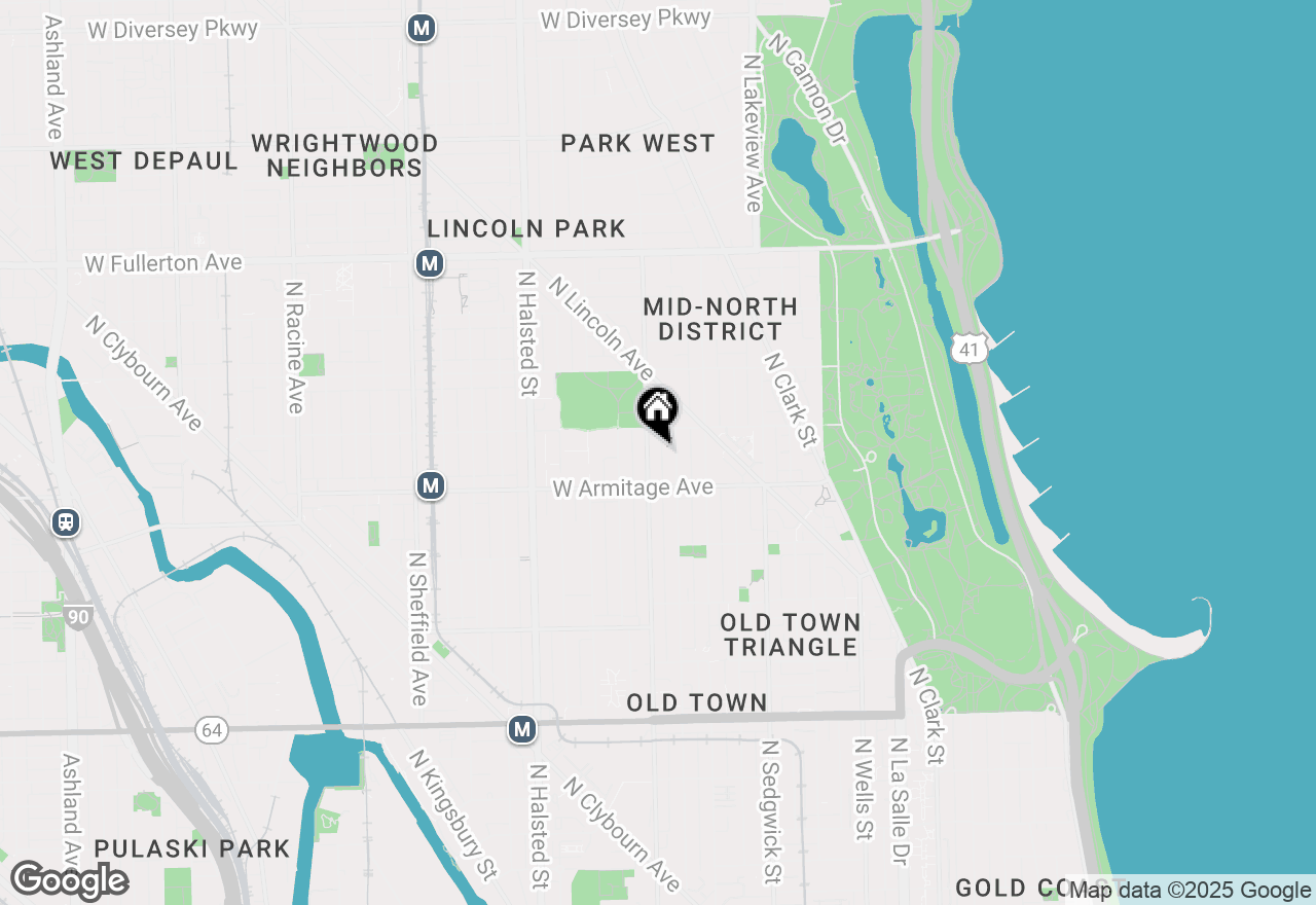 Map of 2045 N Larrabee Street #7306, Chicago, IL 60614