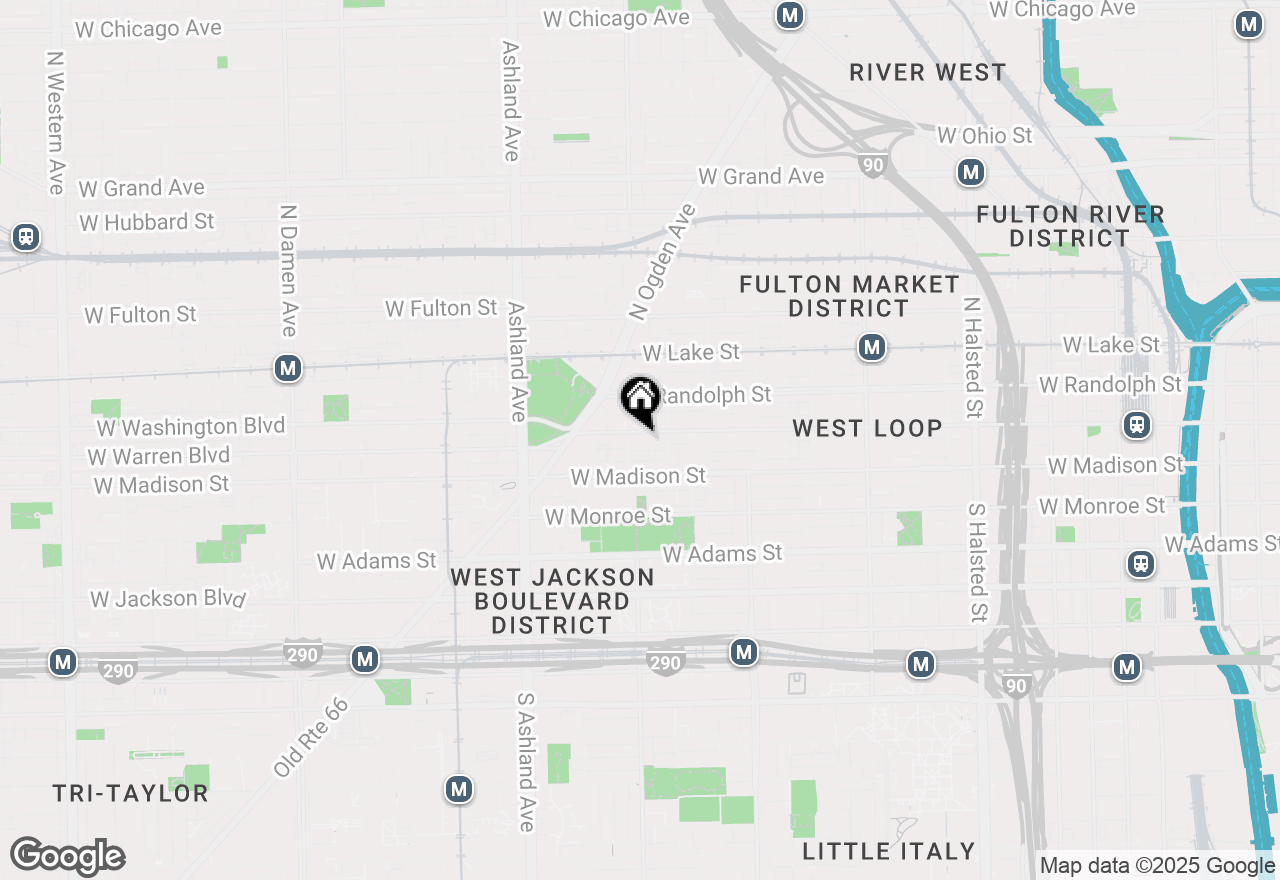 Map of 1355 W Washington Boulevard #4D, Chicago, IL 60607