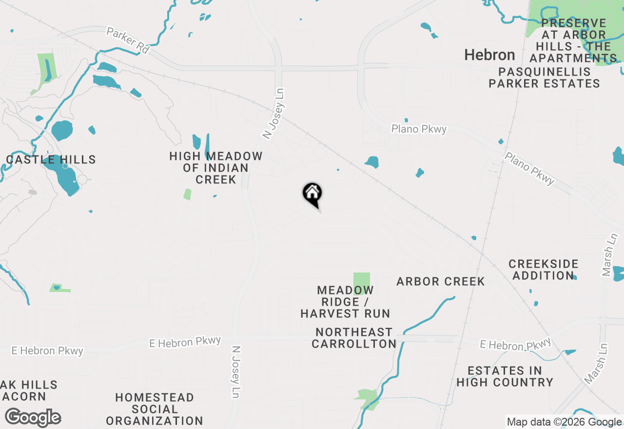 Map of 2029 Arbor Creek Drive, Carrollton, TX 75010