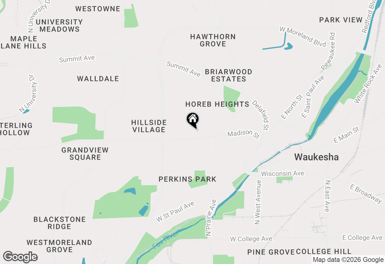 Map of 116 N Washington Ave, Waukesha, WI 53188