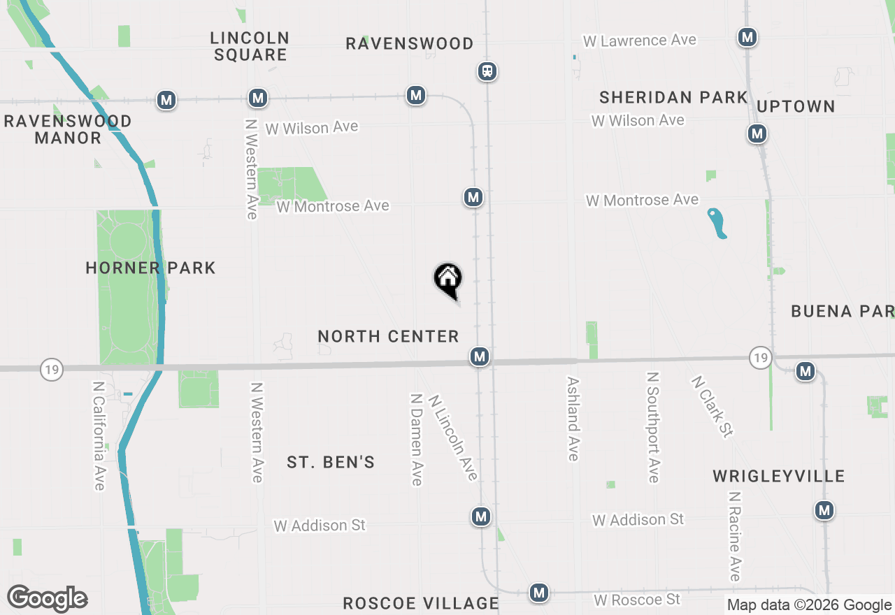 Map of 1907 W Warner Avenue, Chicago, IL 60613