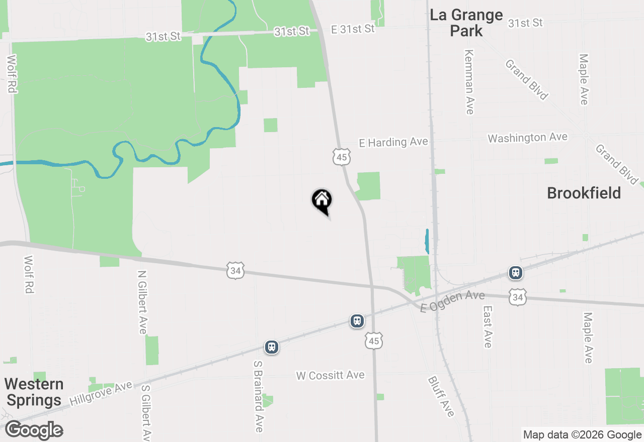 Map of 414 N Catherine Avenue, La Grange Park, IL 60526