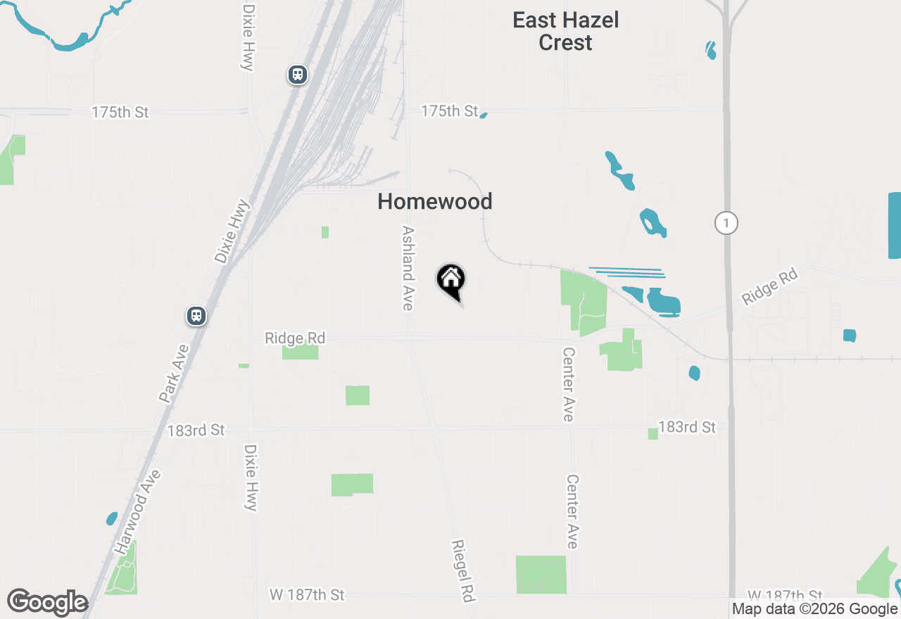 Map of 1464 Linden Road, Homewood, IL 60430