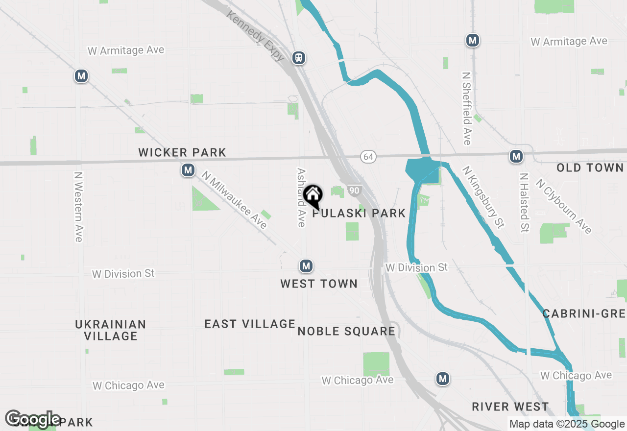Map of 1362 N Bosworth Avenue #2D, Chicago, IL 60622