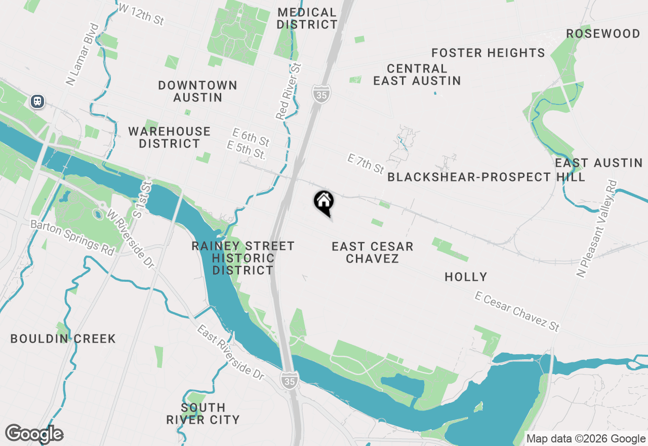Map of 1109 E 2nd St, Austin, TX 78702