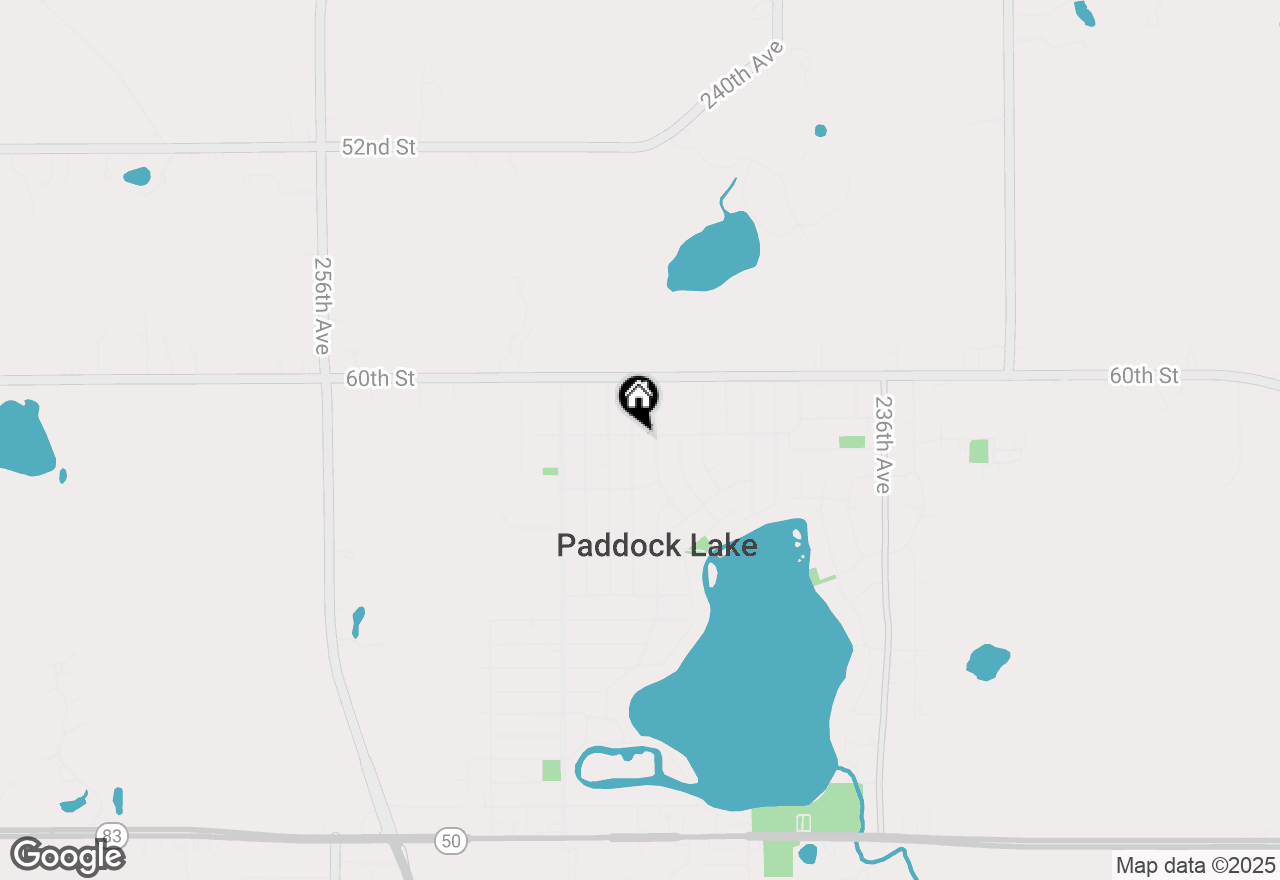 Map of 6103 245th Ave, Salem Lakes, WI 53168