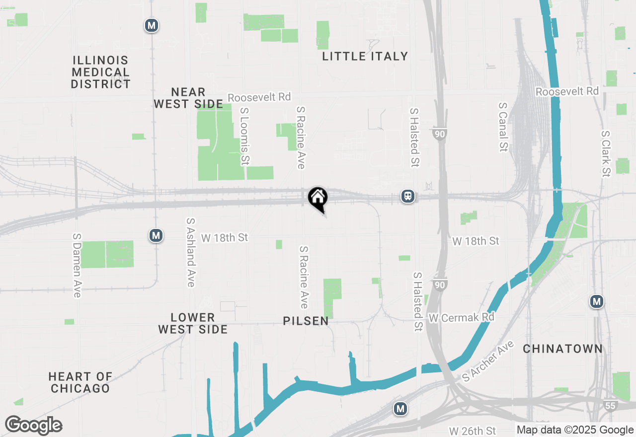 Map of 1144 W 17th Street #3R, Chicago, IL 60608