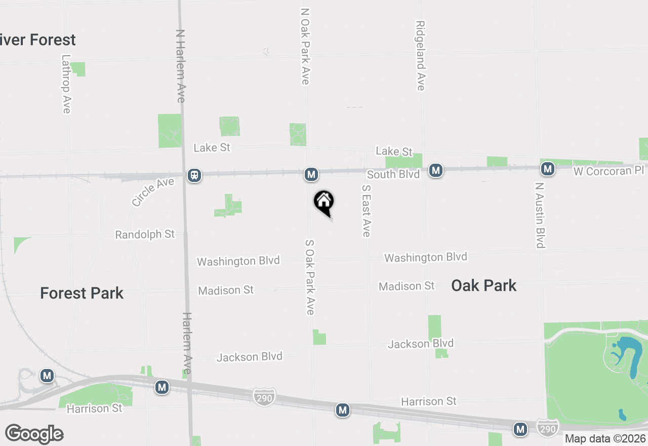 Map of 227 S Euclid Avenue, Oak Park, IL 60302