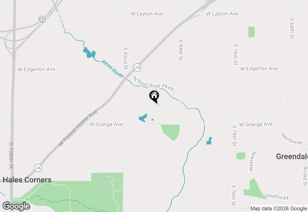 Map of 8765 Westlake Dr, Greendale, WI 53129