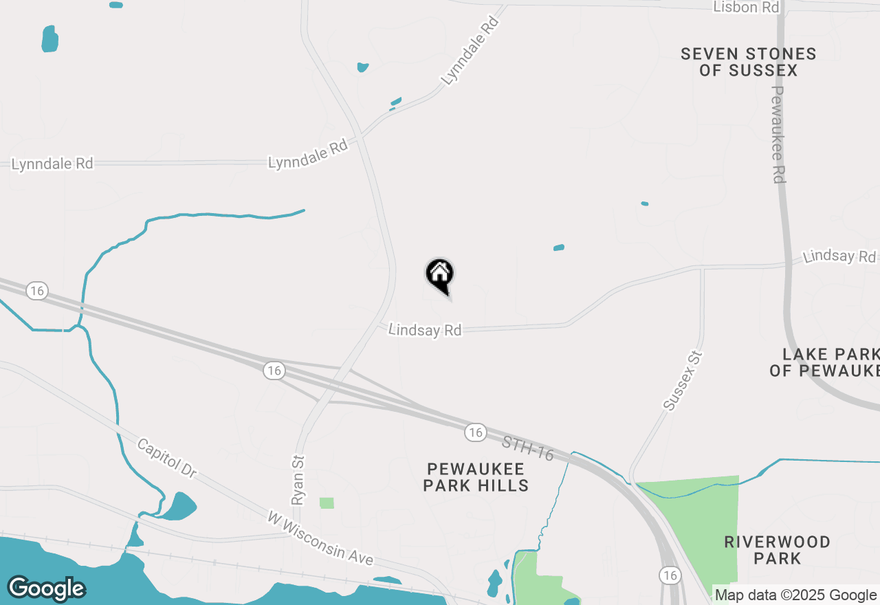 Map of N44W26098 Lindsay Rd, Pewaukee, WI 53072