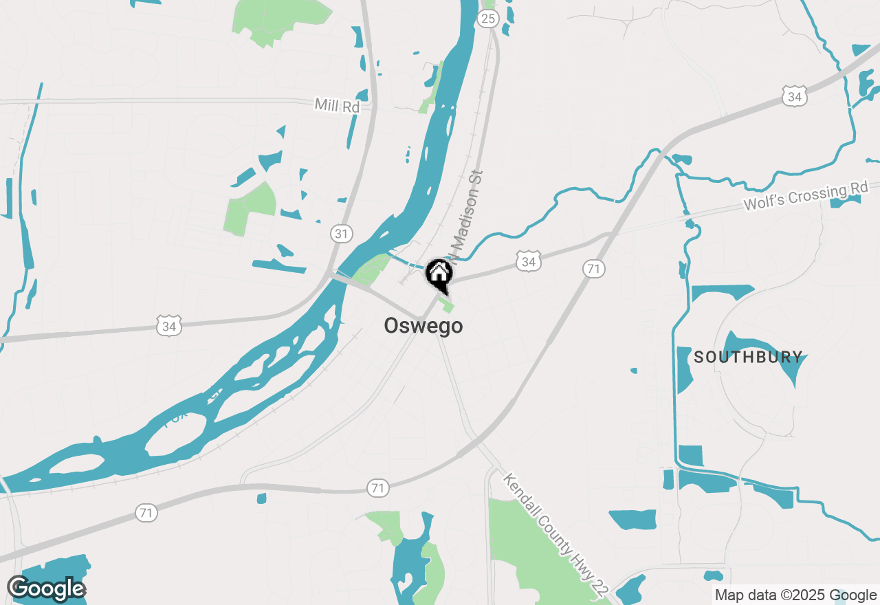 Map of 26 S Madison Street, Oswego, IL 60543