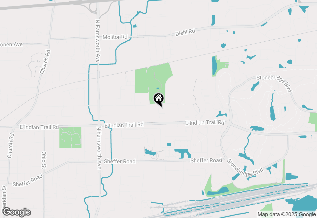 Map of 1265 Everwood Lane, Aurora, IL 60505