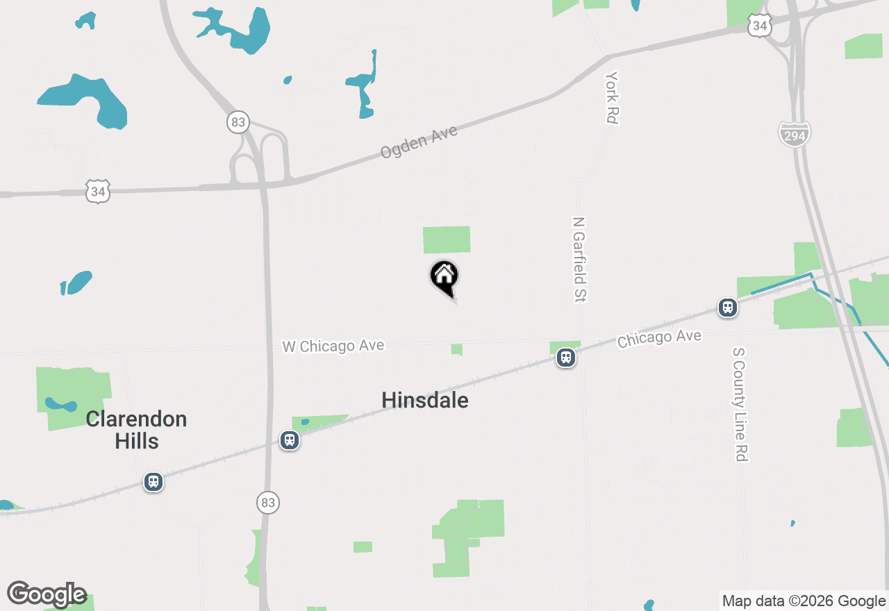 Map of 116 N Clay Street, Hinsdale, IL 60521