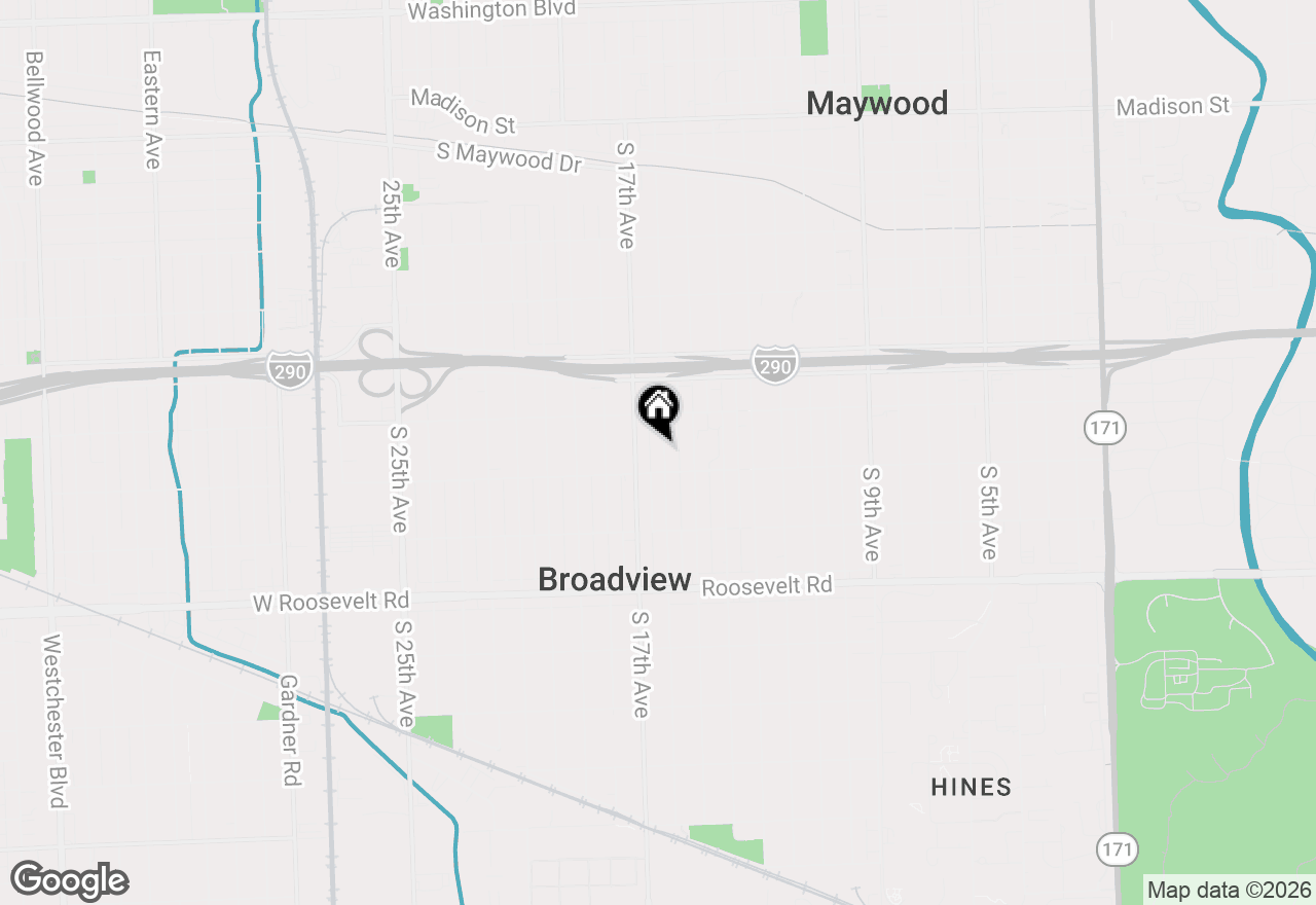 Map of 1926 S 16th Avenue, Broadview, IL 60155