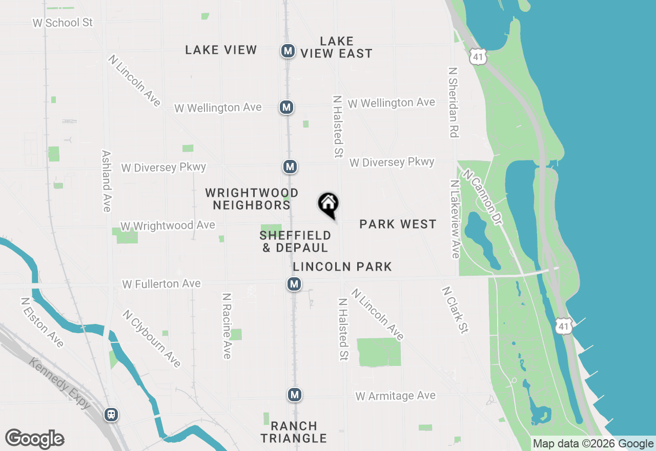 Map of 823 W Wrightwood Avenue #2, Chicago, IL 60614
