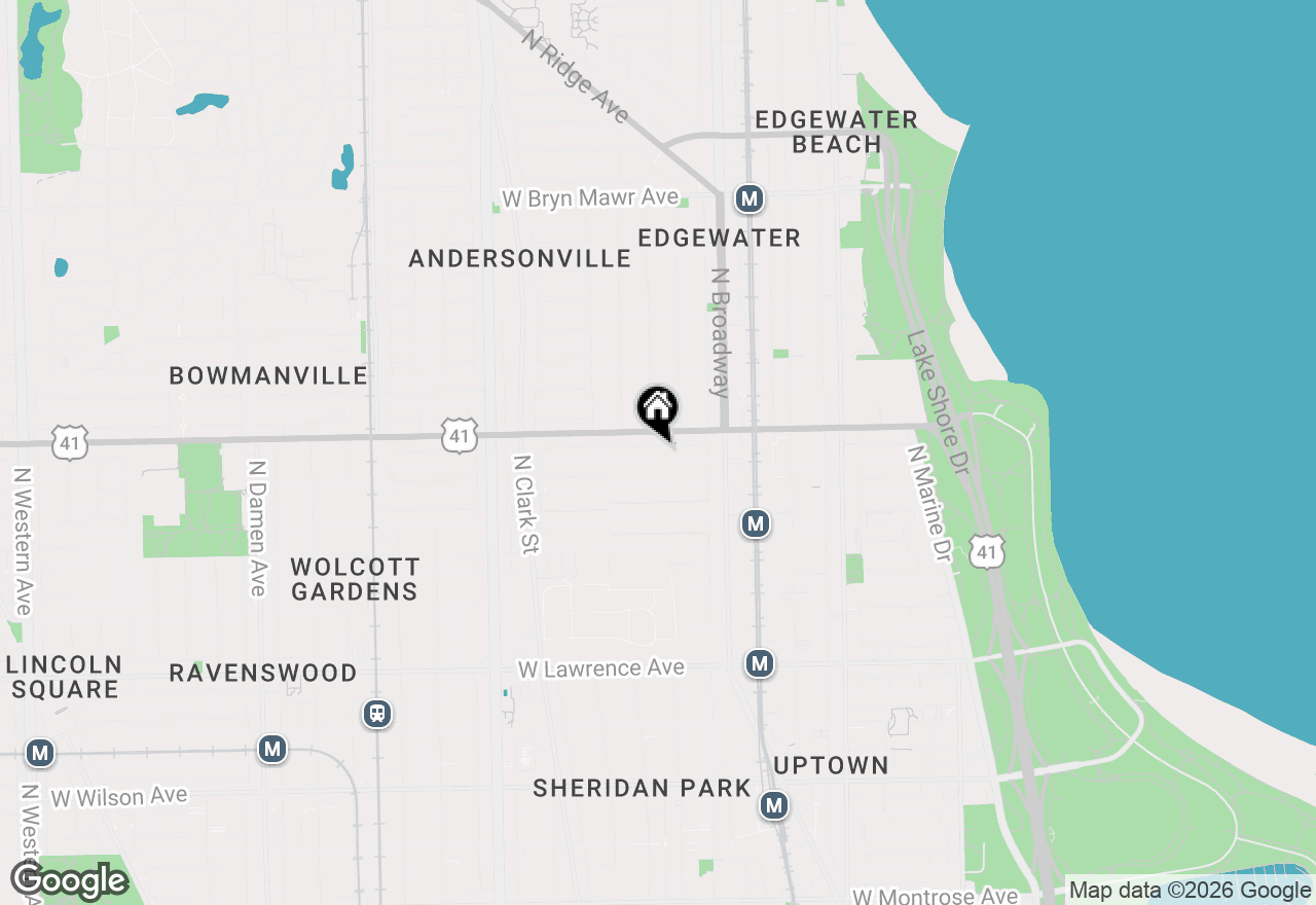 Map of 1304 W Winona Street #2, Chicago, IL 60640