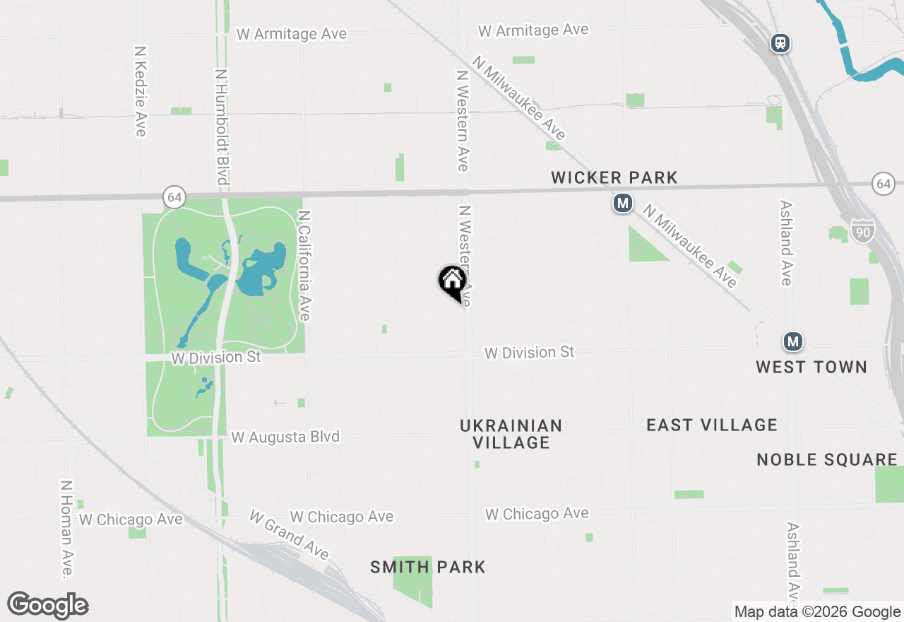 Map of 1301 N Artesian Avenue #1F, Chicago, IL 60622
