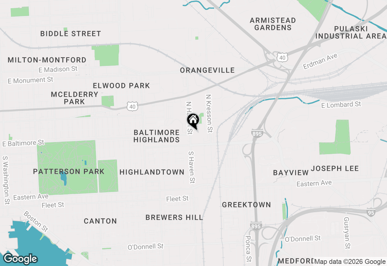 Map of 1 N Haven Street #E, Baltimore, MD 21224