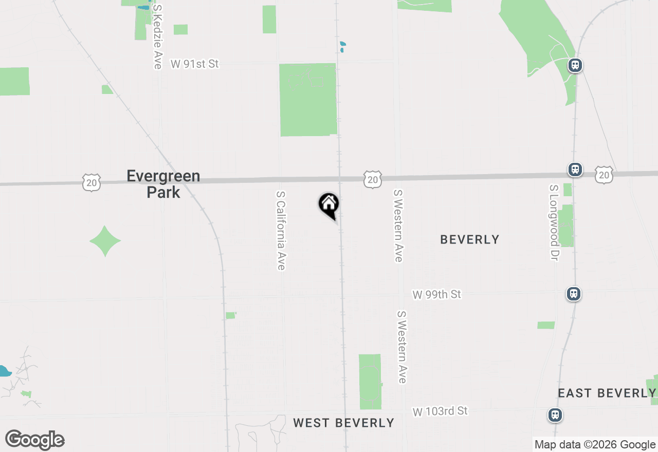 Map of 2623 W 96th Place, Evergreen Park, IL 60805