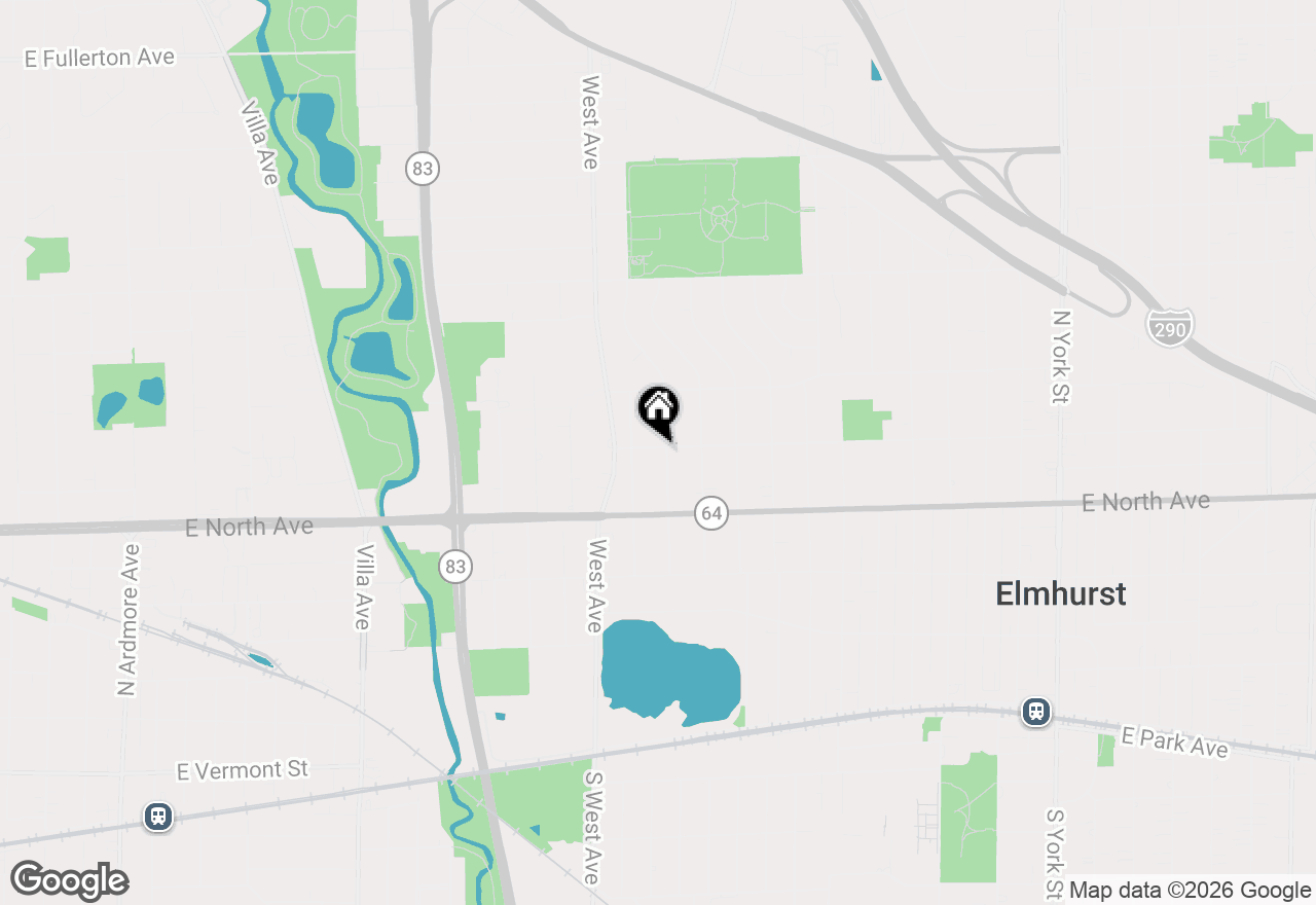 Map of 458 W Grantley Avenue, Elmhurst, IL 60126