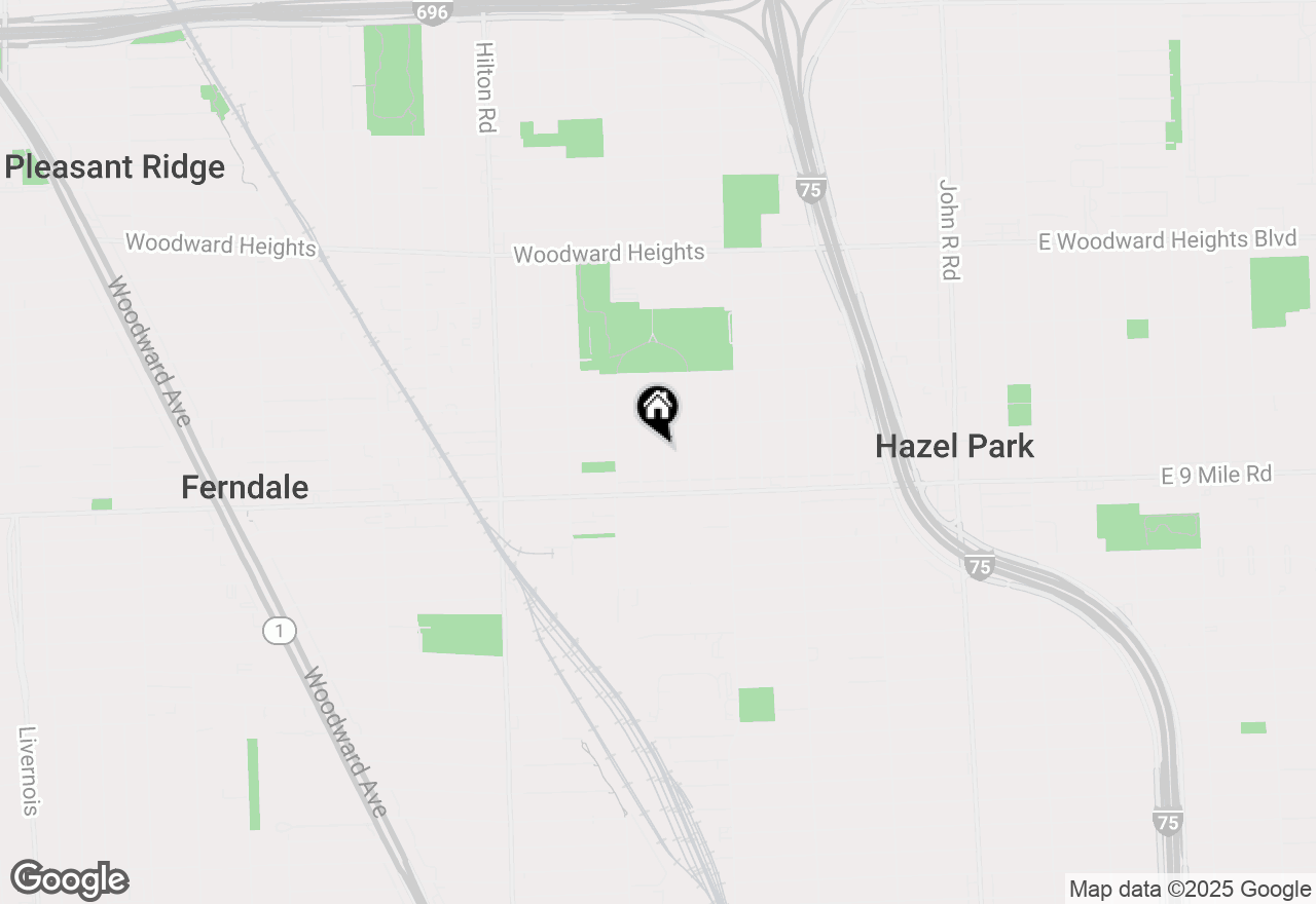 Map of 1939 Romeo Street, Ferndale, MI 48220