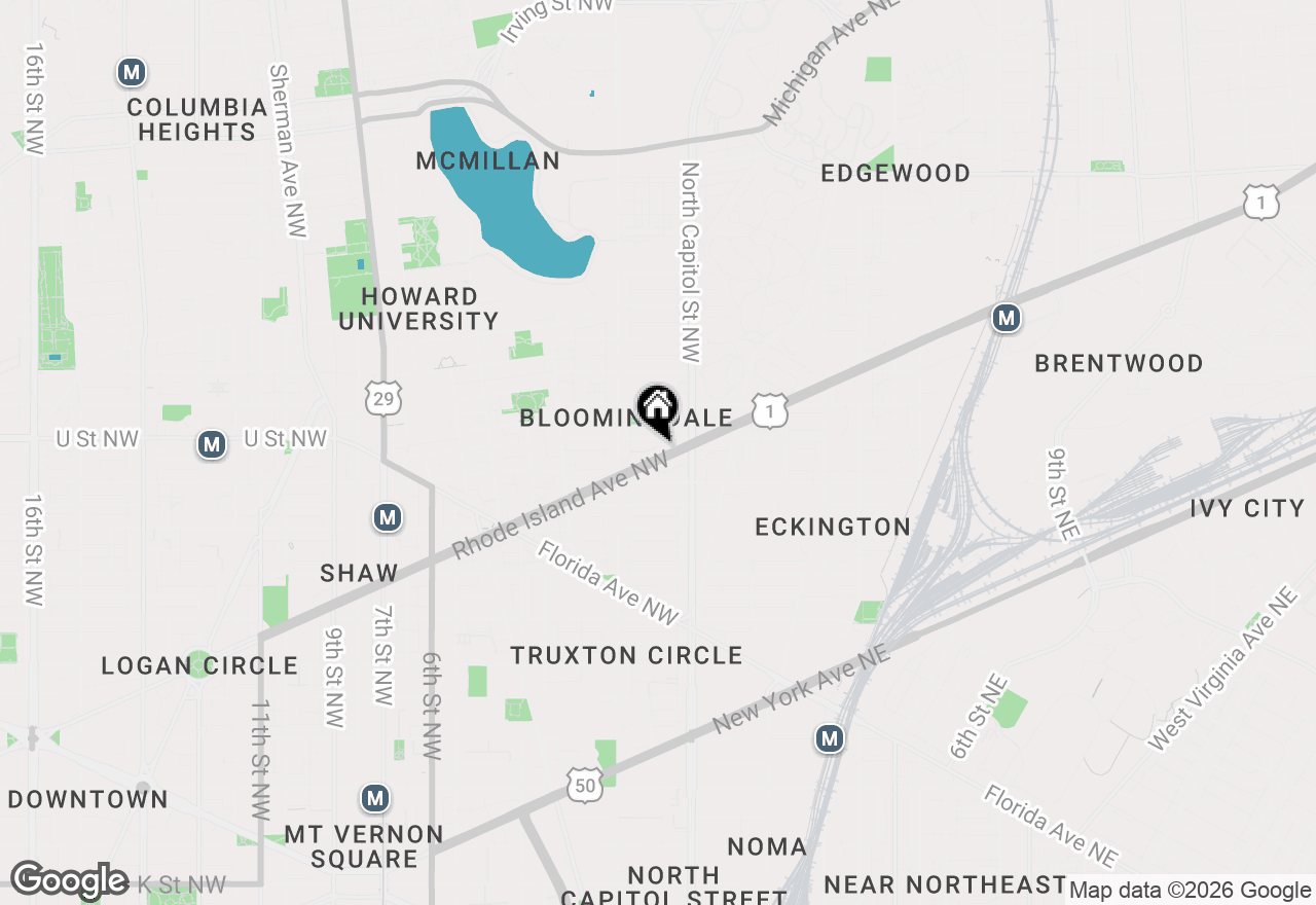 Map of 35 Rhode Island Avenue Nw #A, Washington, DC 20001