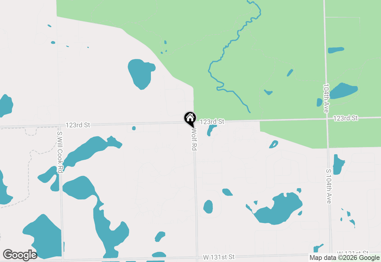 Map of 12340 S Wolf Road, Palos Park, IL 60464