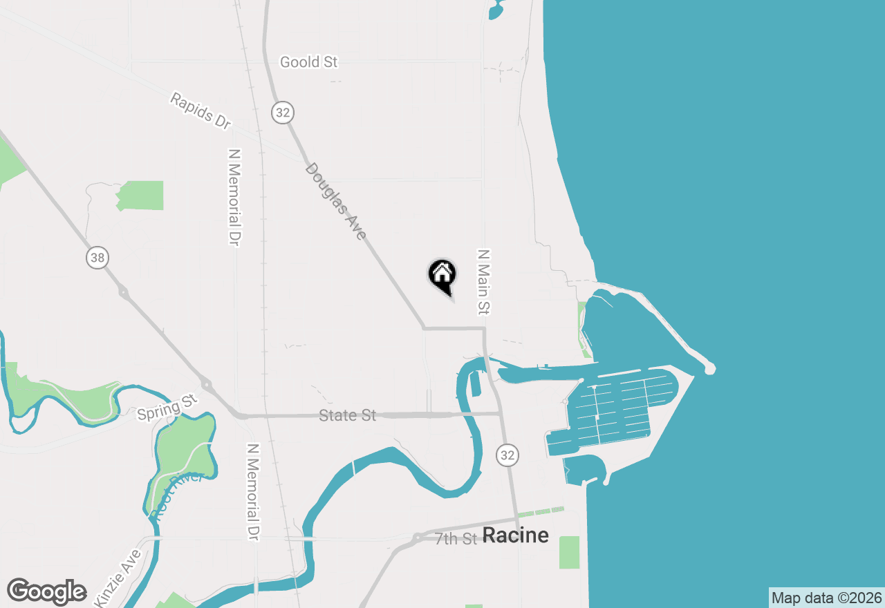 Map of 1240 Erie St, Racine, WI 53402