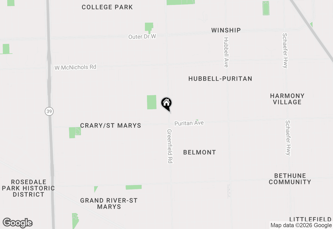 Map of 16217 Greenfield Rd, Detroit, MI 48235