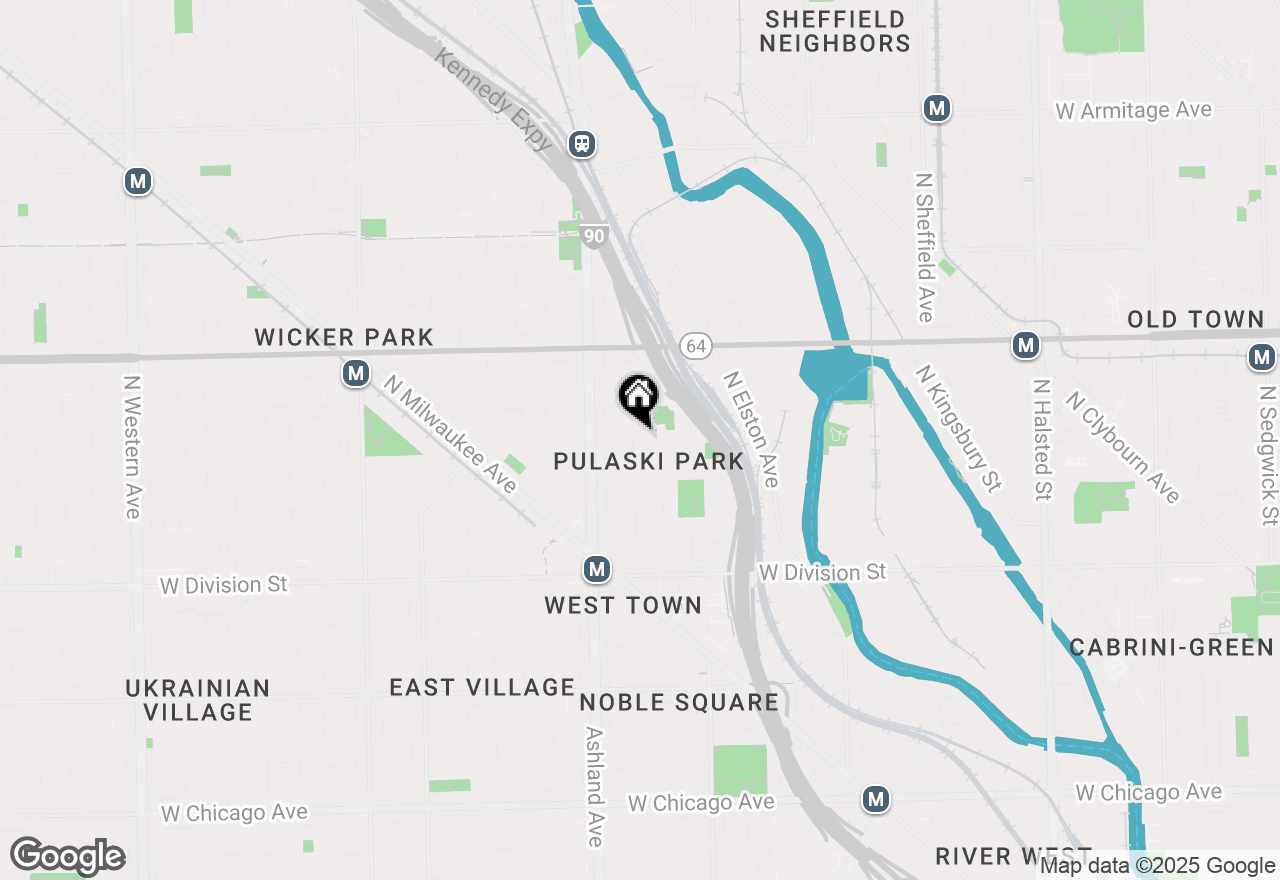 Map of 1418 N Greenview Avenue #1F, Chicago, IL 60642