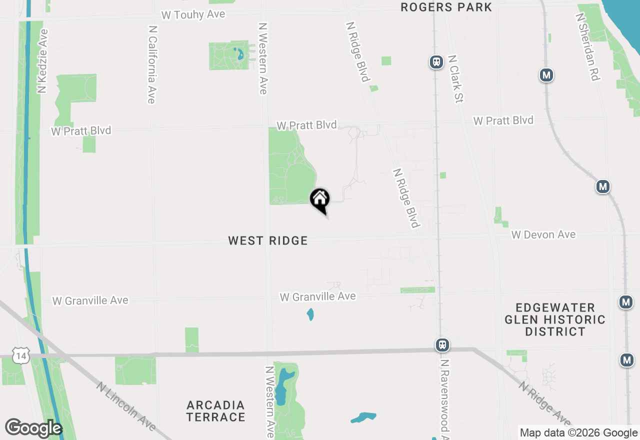 Map of 6442 N Leavitt Street #E0, Chicago, IL 60645