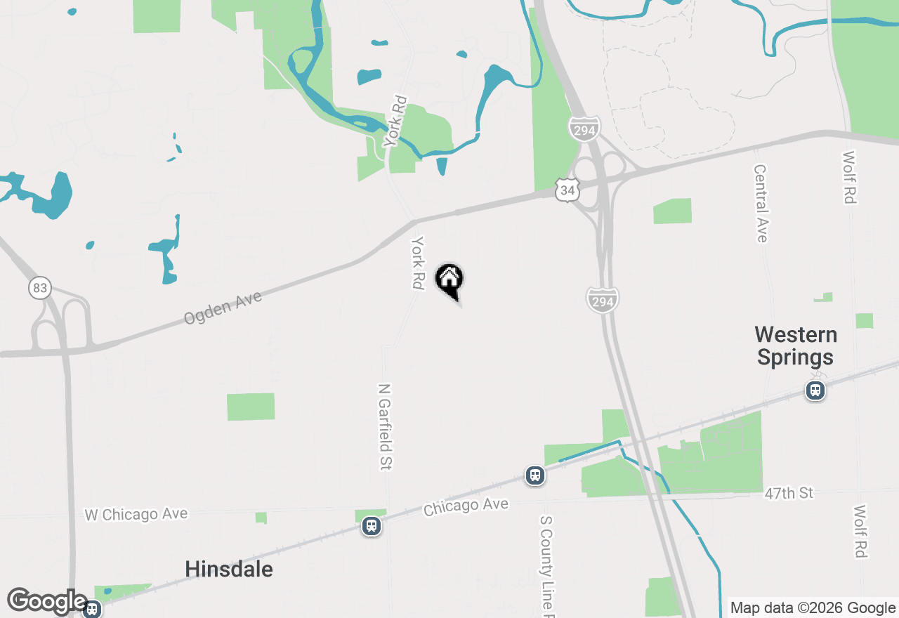 Map of 546 N Elm Street, Hinsdale, IL 60521