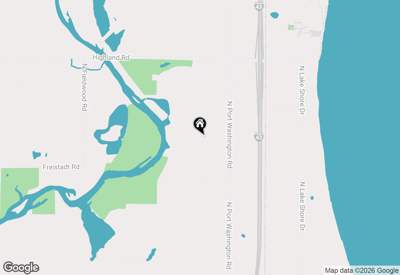 Map of 1523 W Liebau Rd, Mequon, WI 53092
