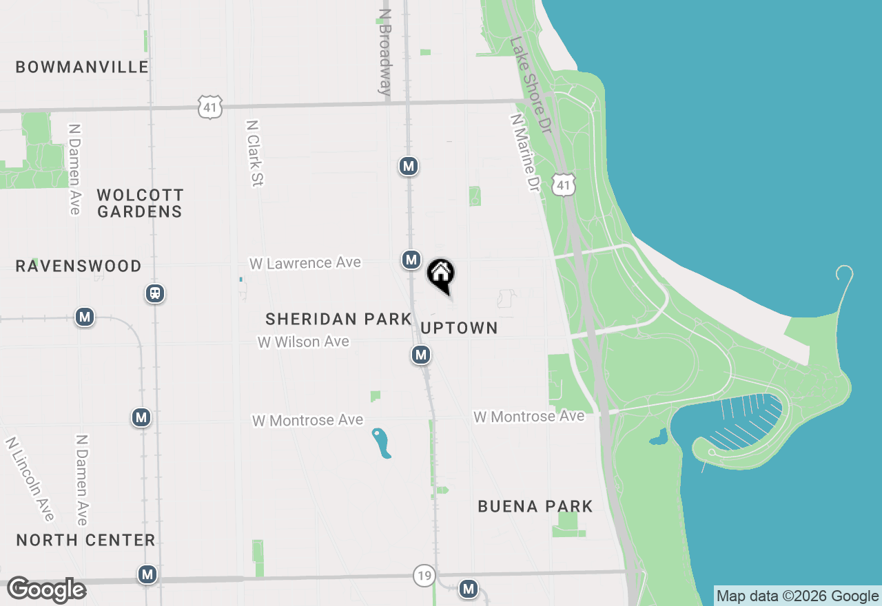 Map of 1047 W Leland Avenue #1W, Chicago, IL 60640
