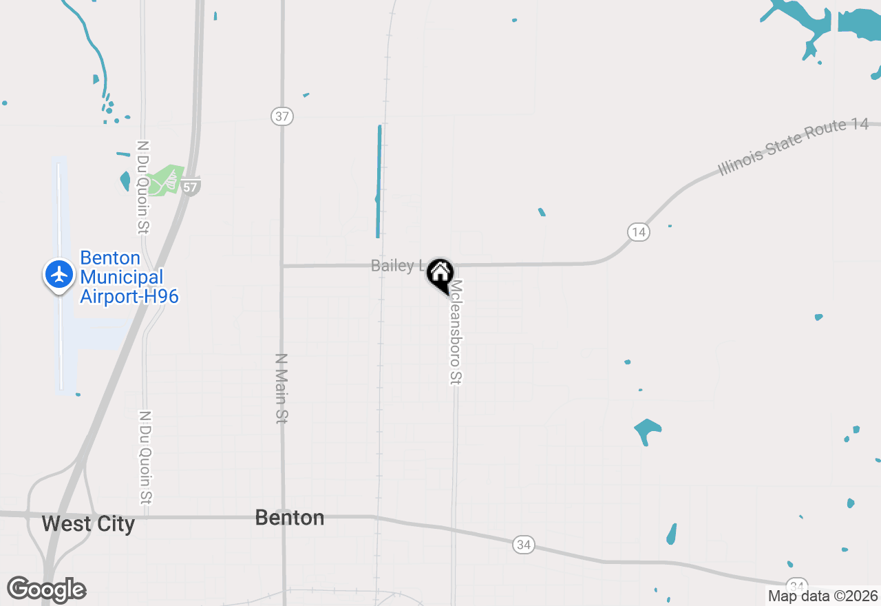 Map of 1102 Highland Street, Benton, IL 62812