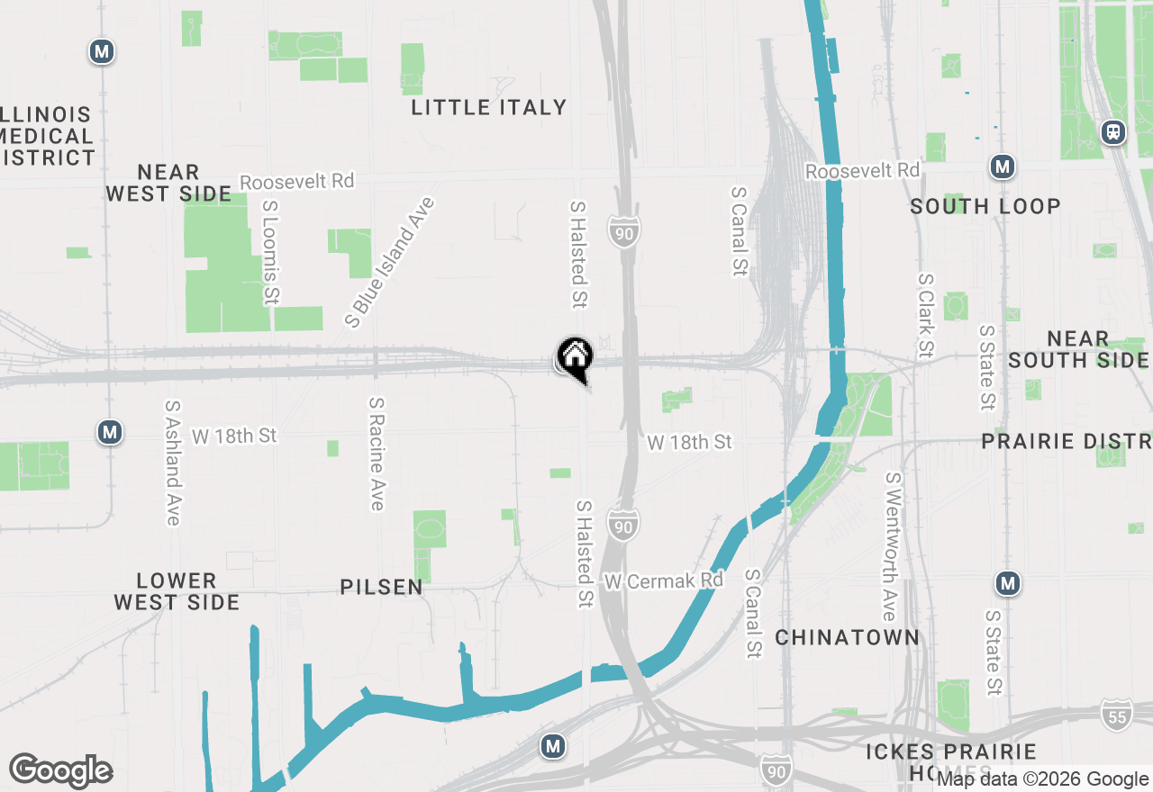 Map of 1618 S Halsted Street #4C, Chicago, IL 60608