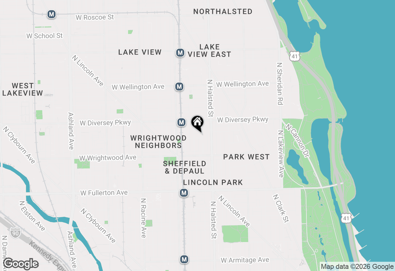 Map of 2701 N Mildred Avenue #2B, Chicago, IL 60614